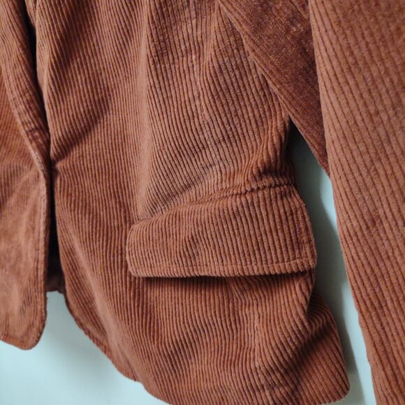Vintage Kathy Davis Burnt Orange Corduroy Blazer Jacket Size 10 - Picture 4 of 10